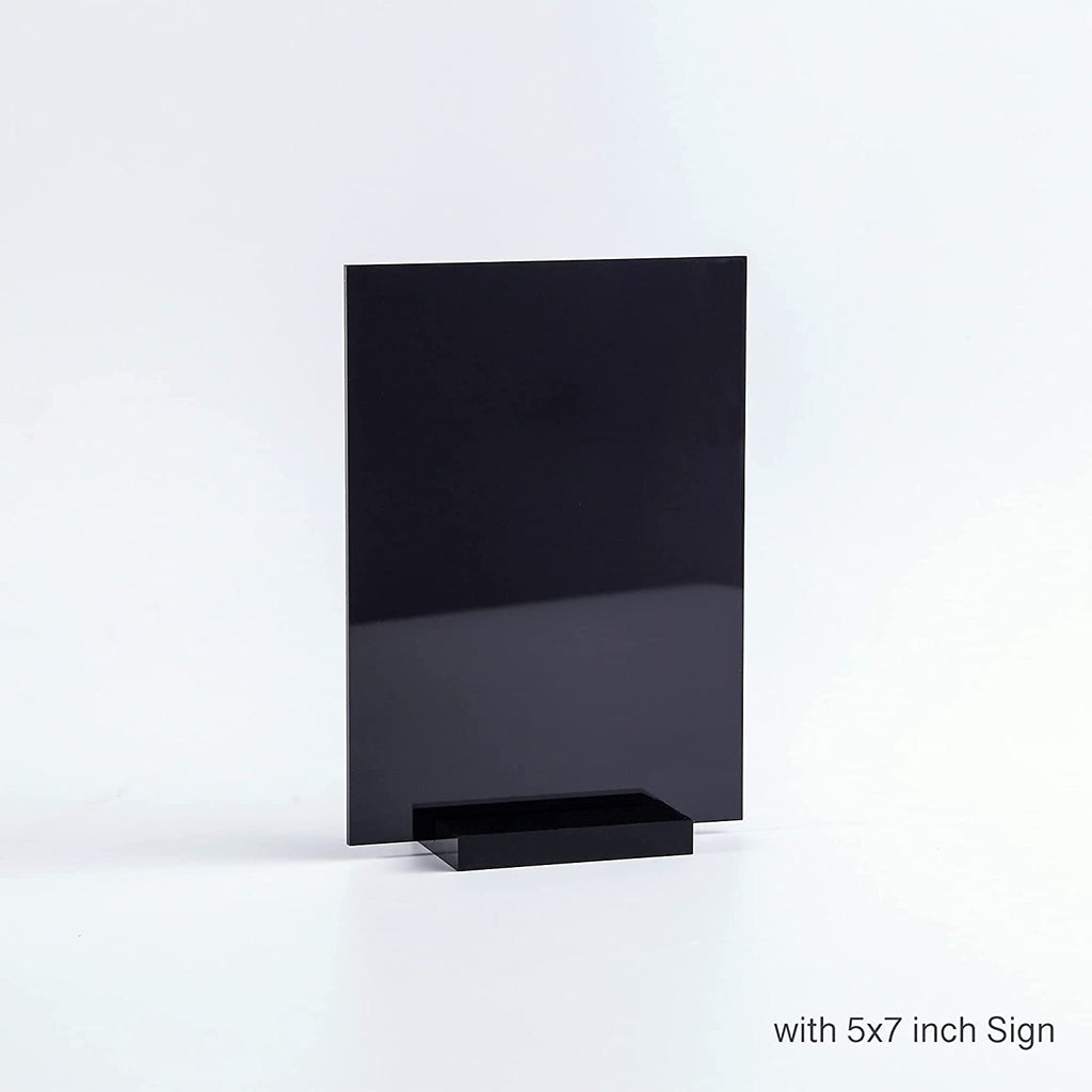 Uniqooo 3' Black Acrylic Stand | 20 Pack 3Mm Slot Wedding Sign Holders, Perfect For Wedding, Table Number, Exhibition, Office,