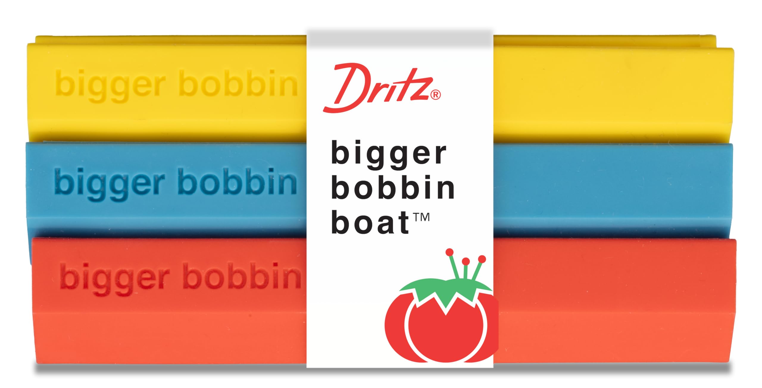 Dritz Bigger Boat Trio, Storage, Assorted Colors, 3-Pack, Holds Size M Machine bobbins, Multicolor 3 Count