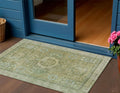 3 X 5 Sage And Fern Green Floral Medallion Washable Indoor Outdoor Area Rug