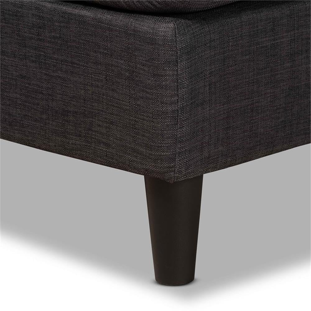 Baxton Studio Miles Modern and Contemporary Charcoal Fabric Upholstered Sectional Sofa with Left Facing Chaise