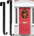 HEYHOUSE Wreath Door Hanger, 2 Pack Adjustable Wreath Hanger for Front Door Decor Halloween Christmas Decorations from 14.9-25'