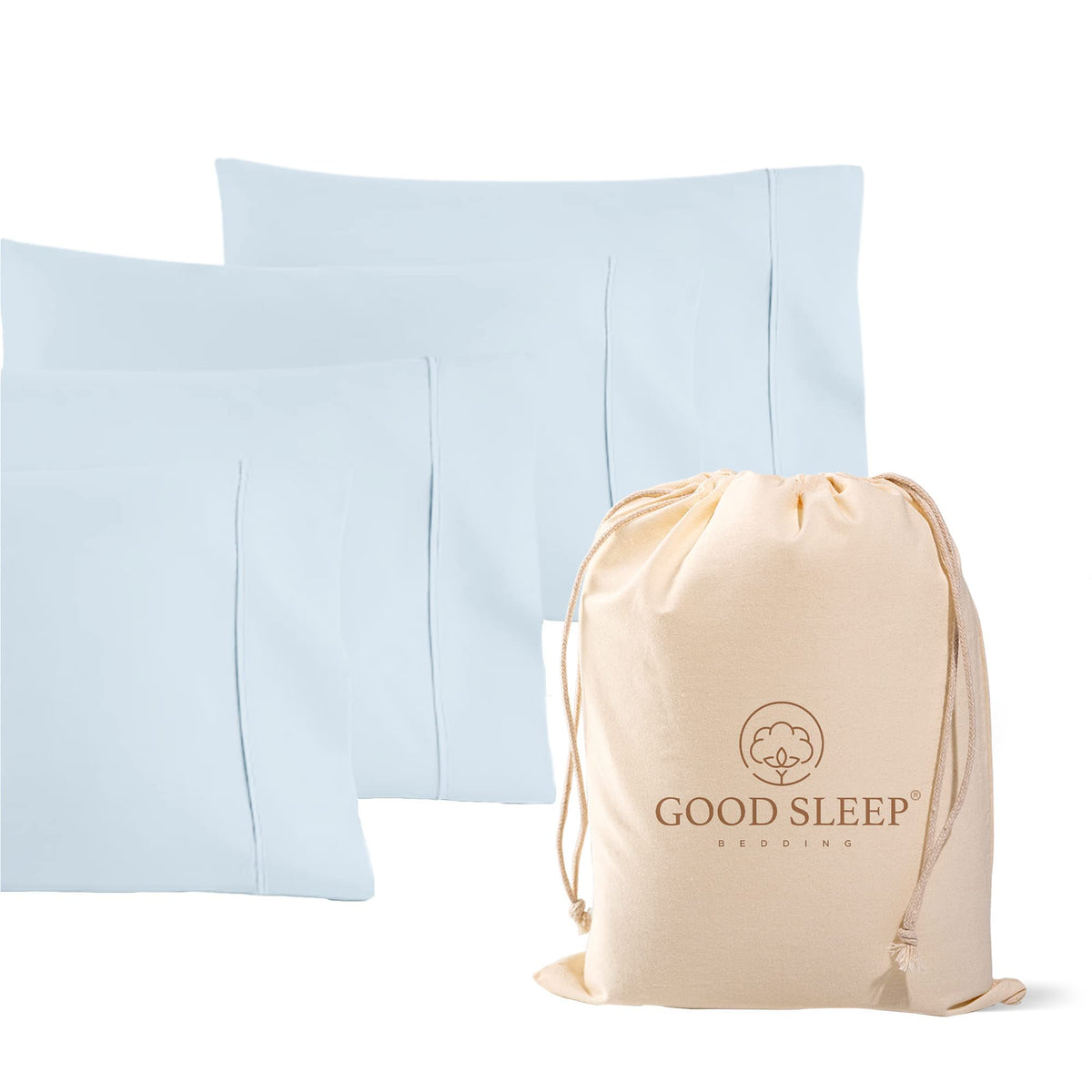 Set Of 4 Pillow Cases Queen Standard,800 Tc 100% Egyptian Cotton, Great For Hair & Skin Care,Silky Soft Sateen Weave Pillow Cove