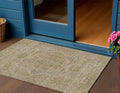 3 X 5 Tan And Gray Medallion Washable Indoor Outdoor Area Rug