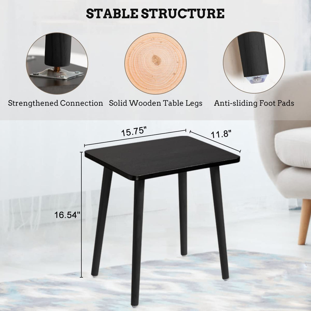 Foraofur Black End Tables Set Of 2, Modern Boho End Table For Living Room Bedroom, Small Side Table For Small Spaces With Stable Structure, Easy Assembly
