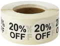 White 20% Percent Off Stickers For Retail 0.75 Inch 500 Adhesive Labels