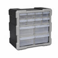 Zoomella Translucent Drawers 12Drawer Parts Storage Box Removable Divider 12Drawer Parts Organizer TwoSectionSection Compact