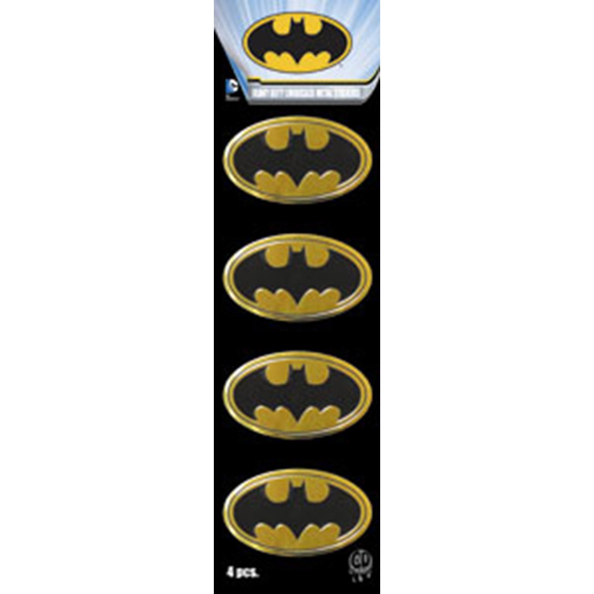 C&D Visionary' Dc Comics Batman Logo 4Pcs Mini Gold Metal Set Sticker, 1' X 1.5' - S-Dc-0145-M-S