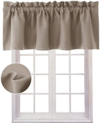 Hiasan Valance Curtains For Kitchen Blackout Thermal Insulated Solid Window Curtain Valance, Camel, 52 X 18 Inches, 1 Panel