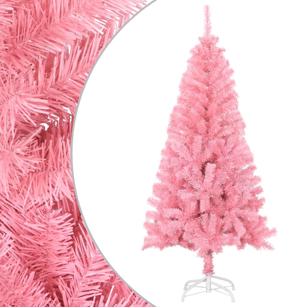 vidaXL Pink Artificial Christmas Tree with Stand, 5ft. Tall - Durable PVC Material - Suitable for Indoor and Outdoor Christmas Decoration - Economical and Reusable