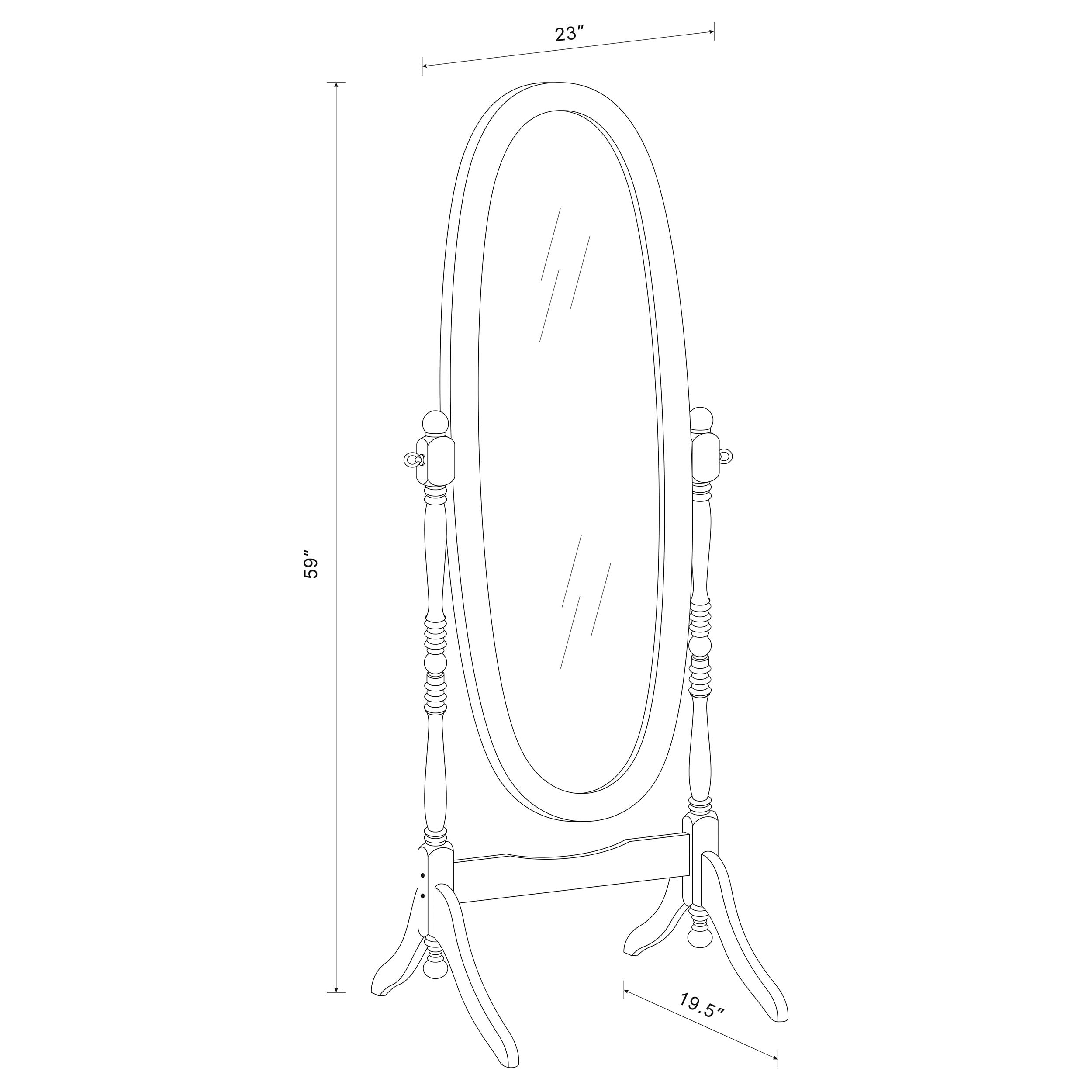 Coaster Home Furnishings Foyet Wood Adjustable Full Length Cheval Mirror Merlot