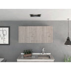 Depot E-Shop Alder Wall Cabinet, Two-Door Cabinet, Internal Shelf-Light Grey, for Kitchen