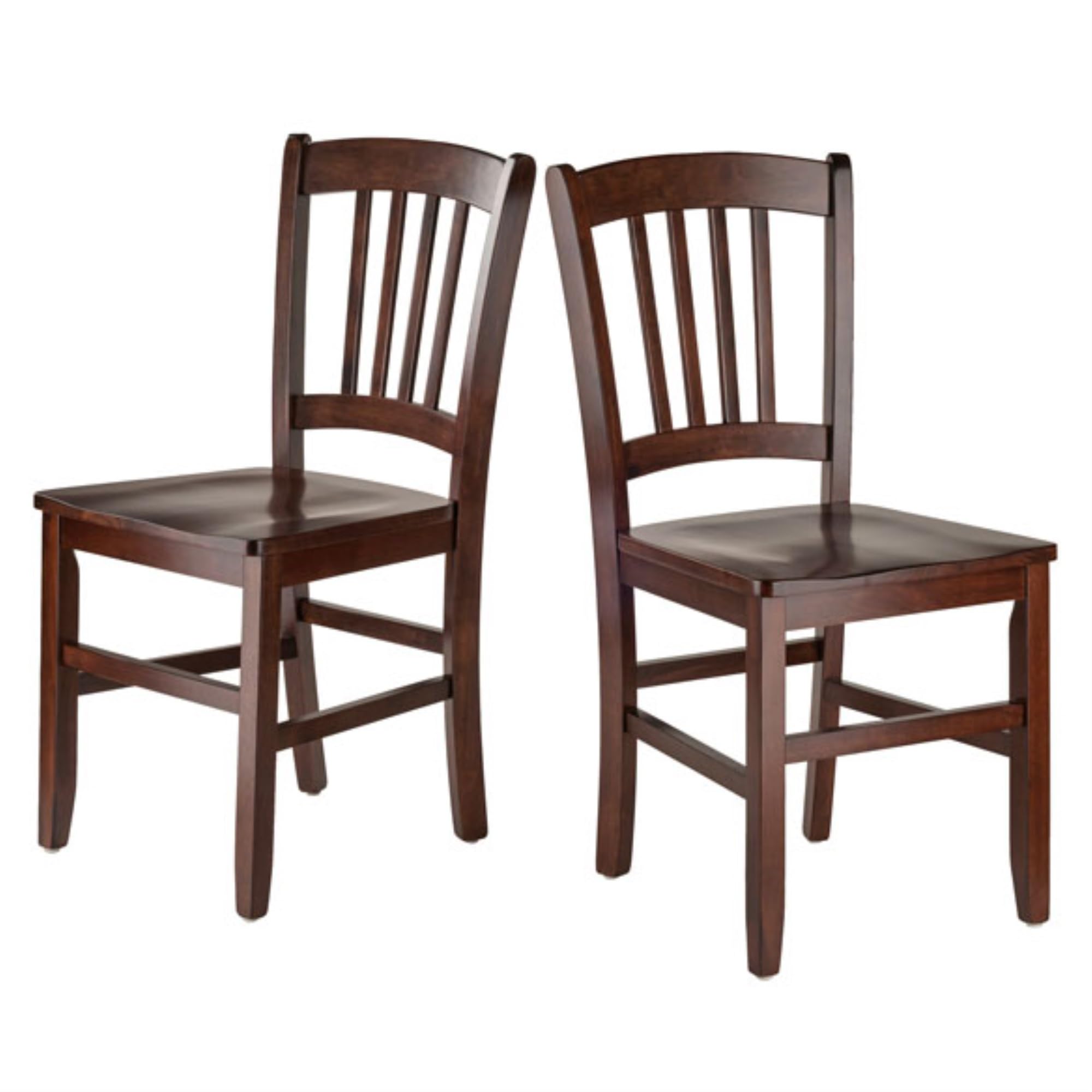 Ergode Elegant 3-Piece Shaye Dining Table Set | Solid Wood | Walnut Finish | 2 Slat Back Chairs | Contemporary Design | Easy Assembly (94358VV) (94358-VV) (94582-VV)