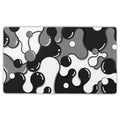Black White Grey Mouse Pad Xl Large Anime Cool Geometric Japanese Extended Desk Mat 60X35 Cm Non-Slip Rubber Base Stitched Edge