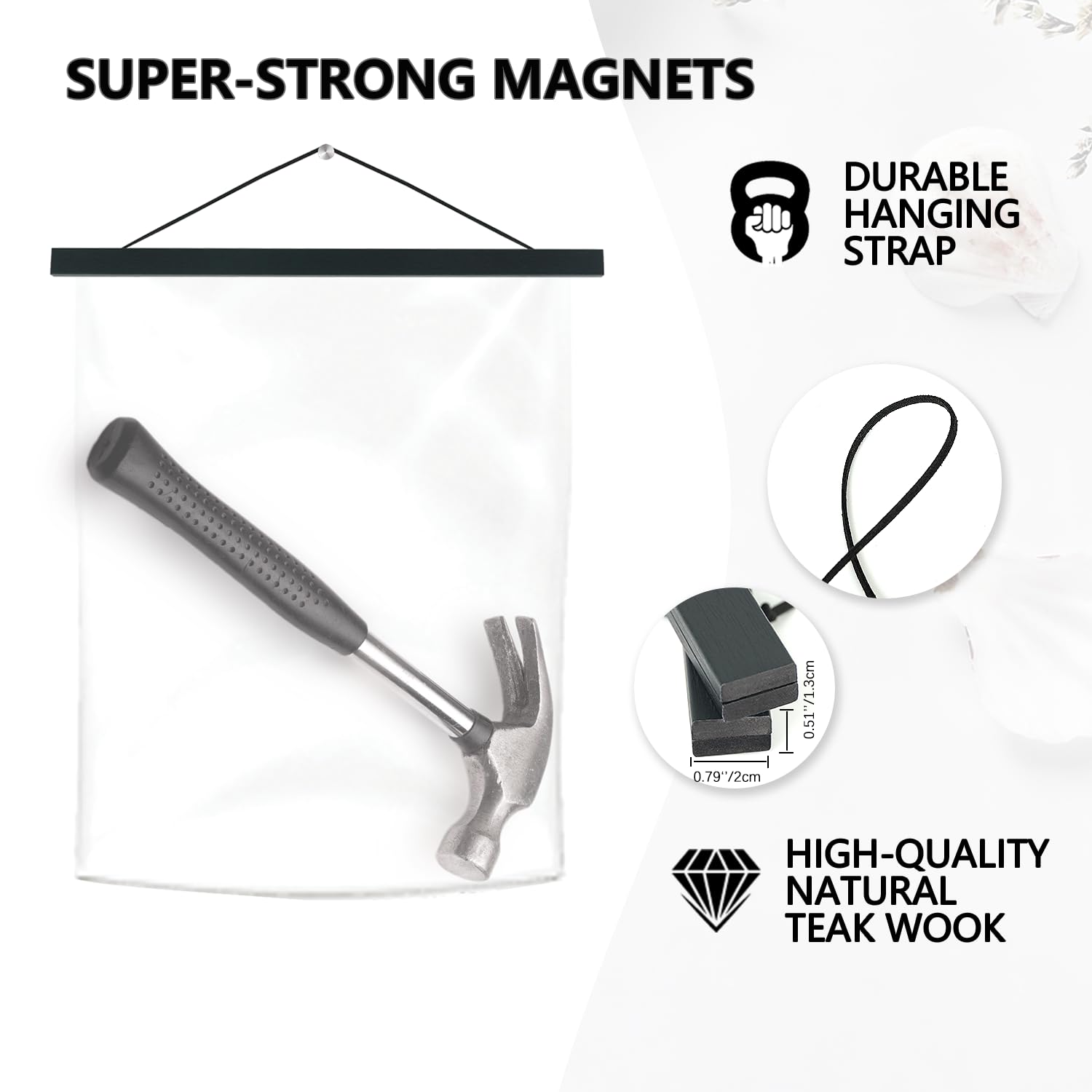 Artmag 4 Pack Magnetic Poster Hanger Frame, 10X14 10X16 10X20 Light Wood Wooden Magnet Poster Frame For Maps Canvas Artwork Pict