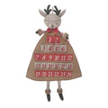 MON AMI Holiday Reindeer Inspired Plush Advent Countdown to Christmas Calendar, Wall Hanging, Christmas Decor, Fabric Calendar, 