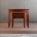 Ergode Walnut Nesting Tables Set - Modern Rectangular Design - Solid & Composite Wood - 3 Sizes: Large, Medium, Small - Easy Assembly - Versatile for Living Room, Bedroom, Office - Brown Finish