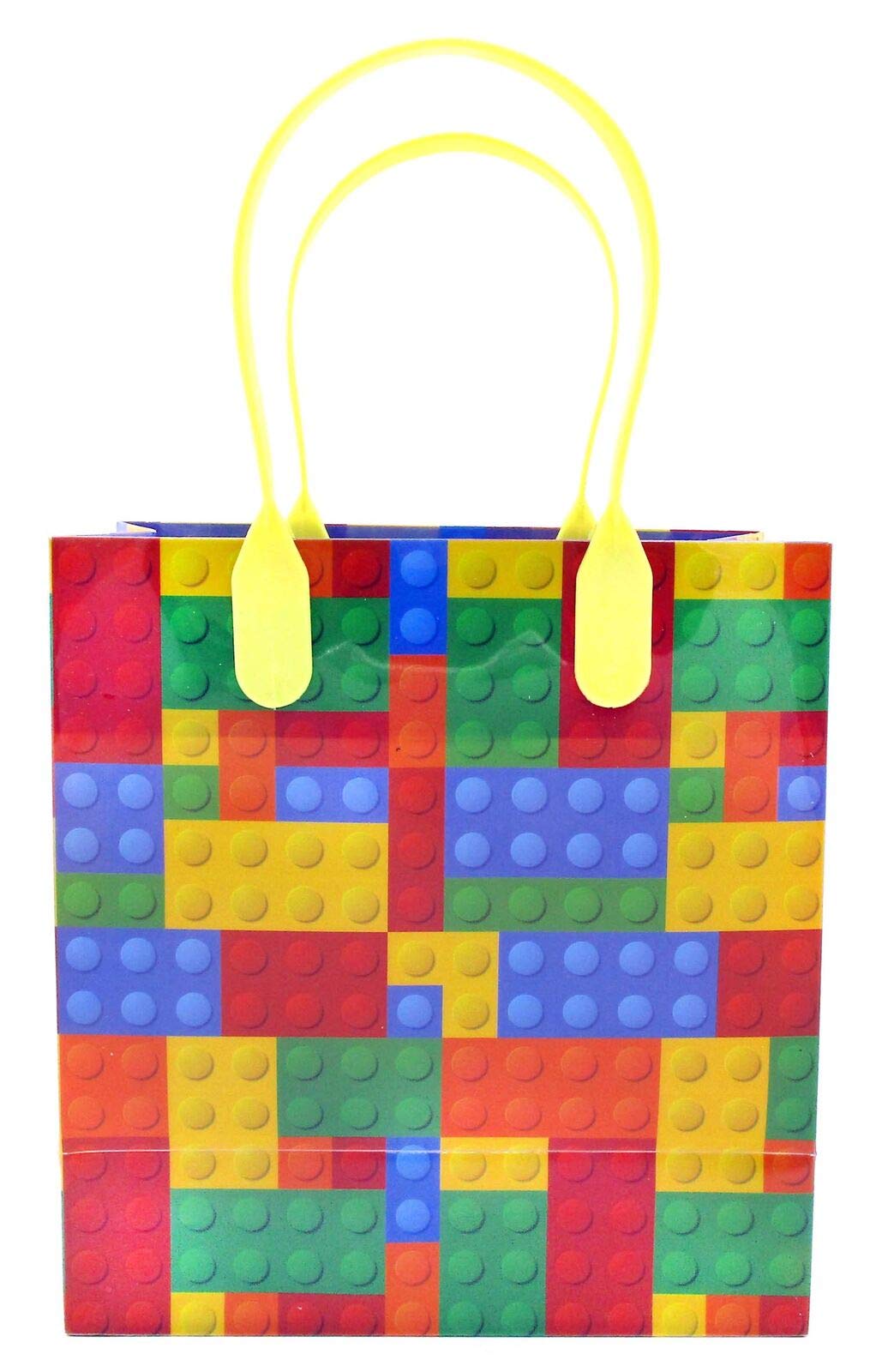 Tiny Mills Building Blocks Brick Party Favor Bags Treat Bags With Handles Birthday Party Goody Bags Candy Bags Pack Of 12