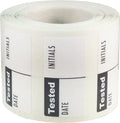 White And Black Tested Labels, 3/4 X 1 1/2 Inch In Size, 500 Adhesive Stickers On A Roll