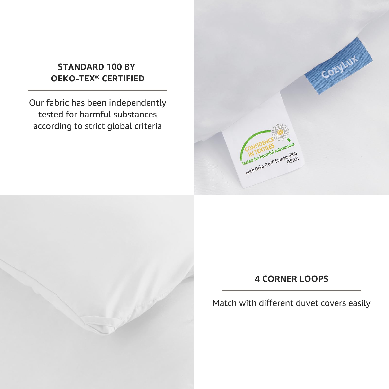 Cozylux White Comforter Set Queen Size, 3 Pieces Solid Breathable Quilted Boho Style Bedding Sets, Luxury Fluffy Soft Microfiber Comforter For All Season(1 Comforter & 2 Pillowcases)