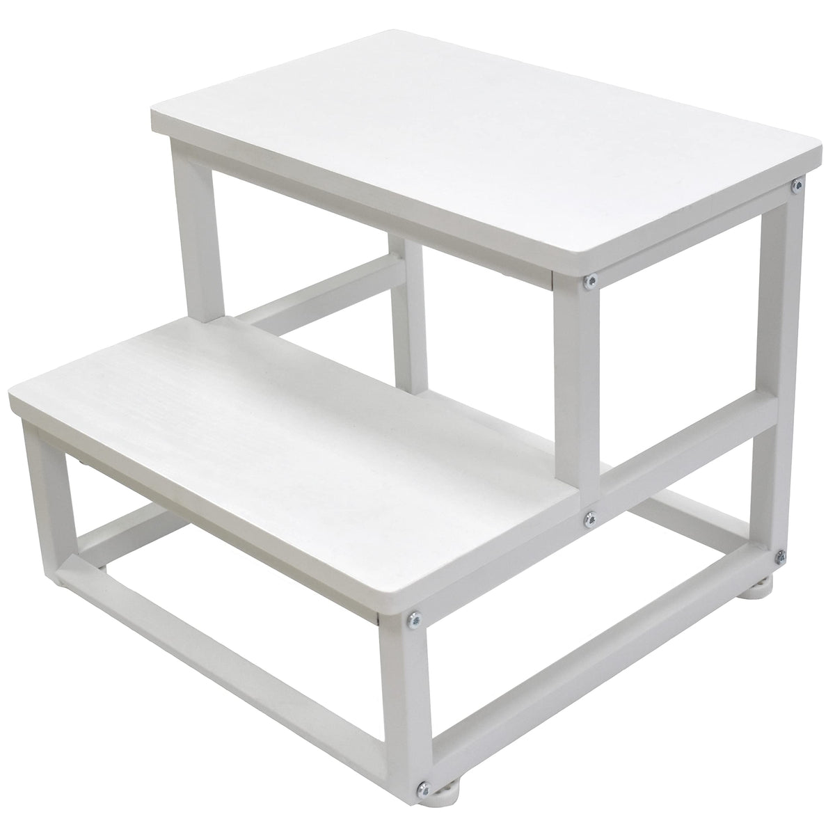 SZLHANJZ Nursery Step Stool, Wooden and Metal Foot Stool for Adult Kid, Steps for High Beds with Round Corners, Small Stepping S