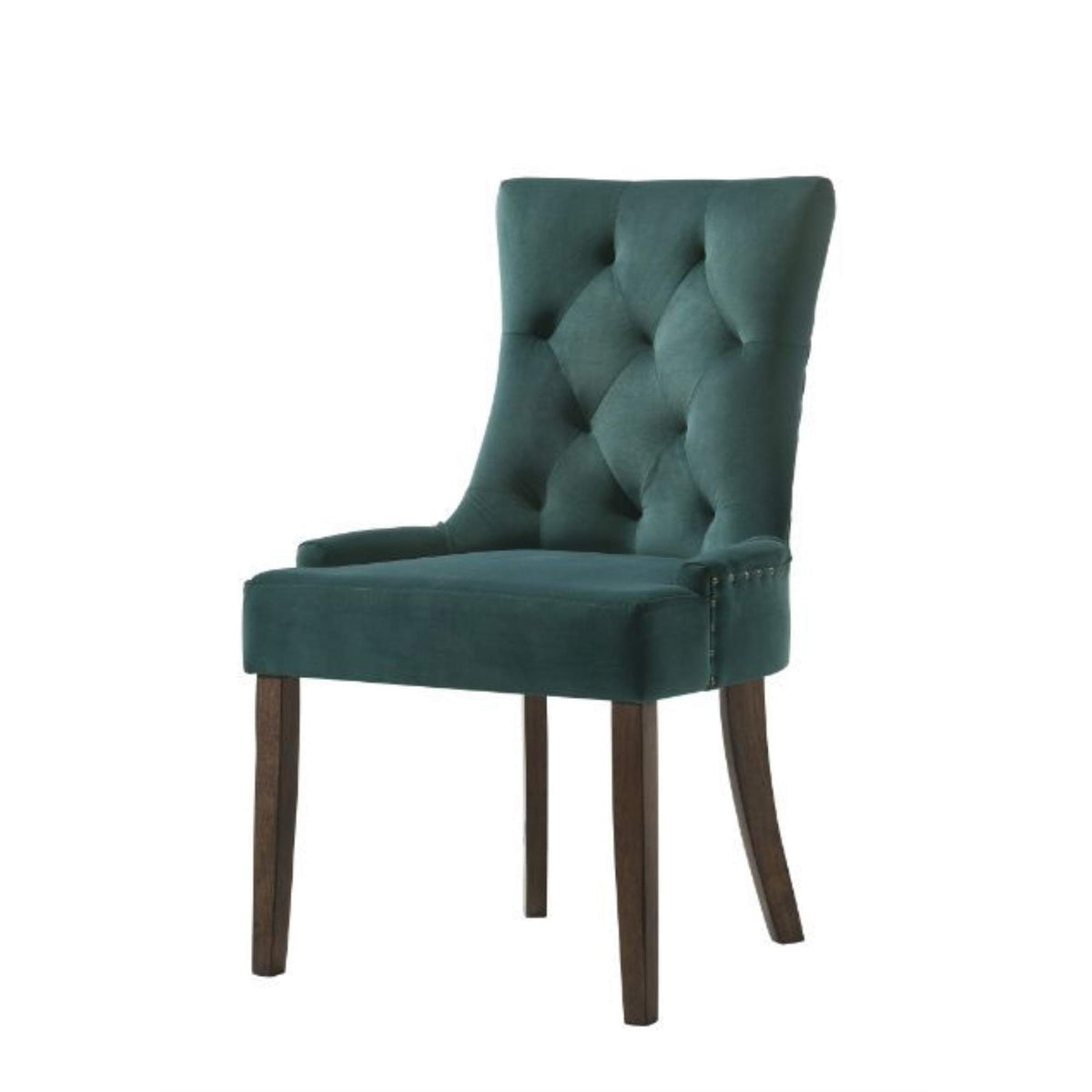 Acme Furniture Farren Side Chair in Green Velvet & Espresso Finish