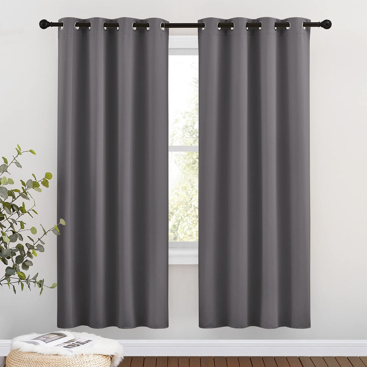 Nicetown Blackout Window Curtains 72' L - Grommet Top Room Darkening Thermal Insulated Vertical Window Drapes Modern For Flat/A