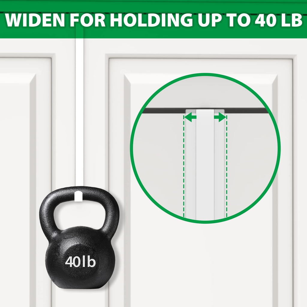 Booda Brand 14 Inches Over The Door Hooks, 4 Pack Widen Wreath Hangers Fit The 1-3/4'' & 1-3/8'' Door Widths, Z-Shaped Sturdy Do