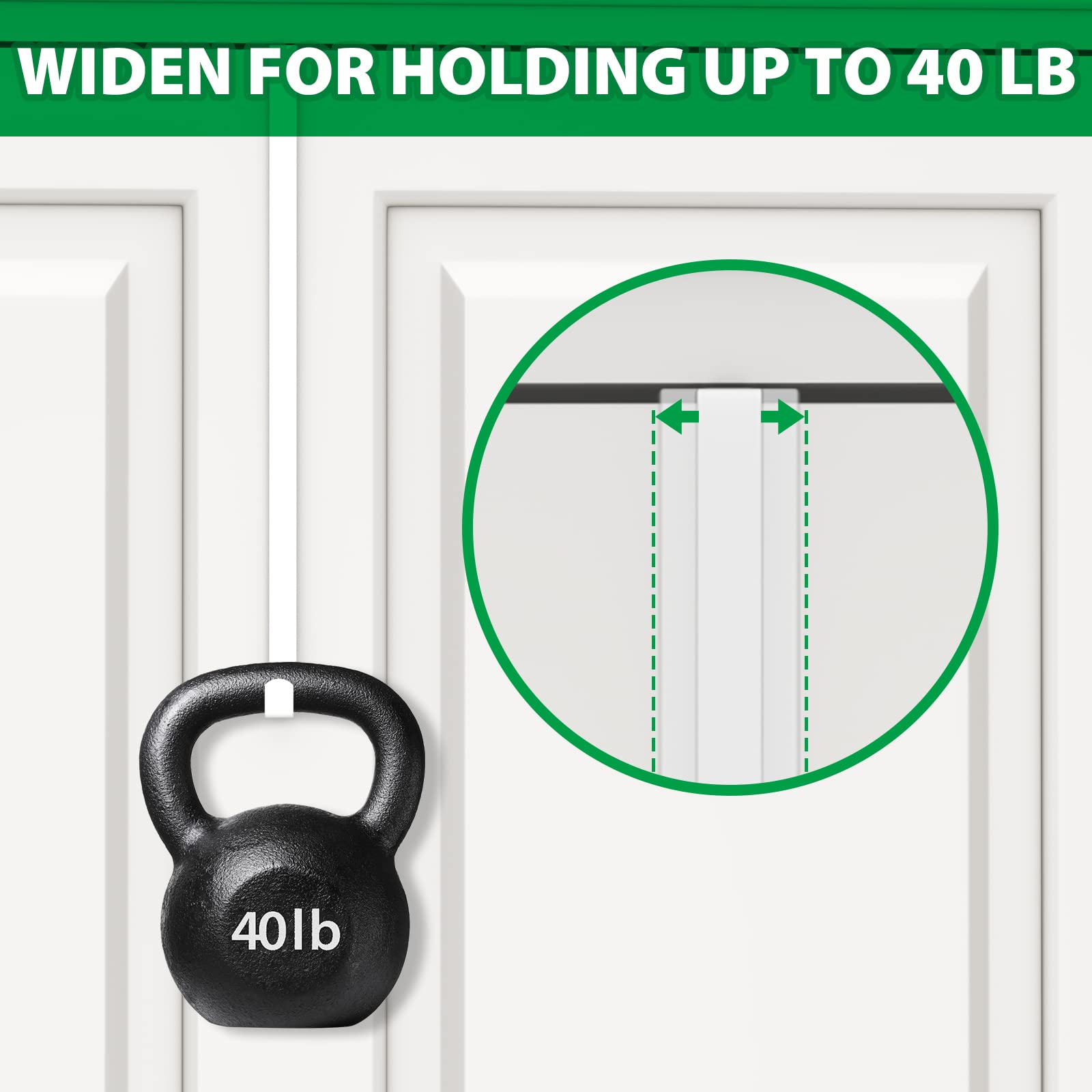 Booda Brand 14 Inches Over The Door Hooks, 4 Pack Widen Wreath Hangers Fit The 1-3/4'' & 1-3/8'' Door Widths, Z-Shaped Sturdy Do