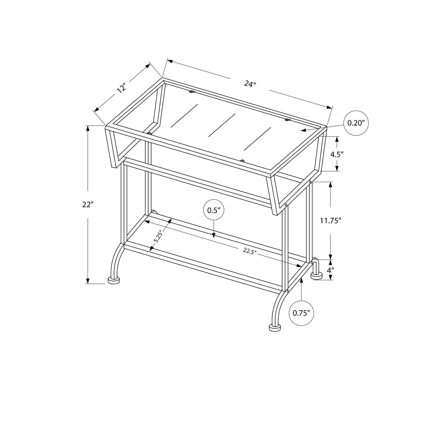 Monarch Specialties ACCENT TABLE One Size DARK TAUPE