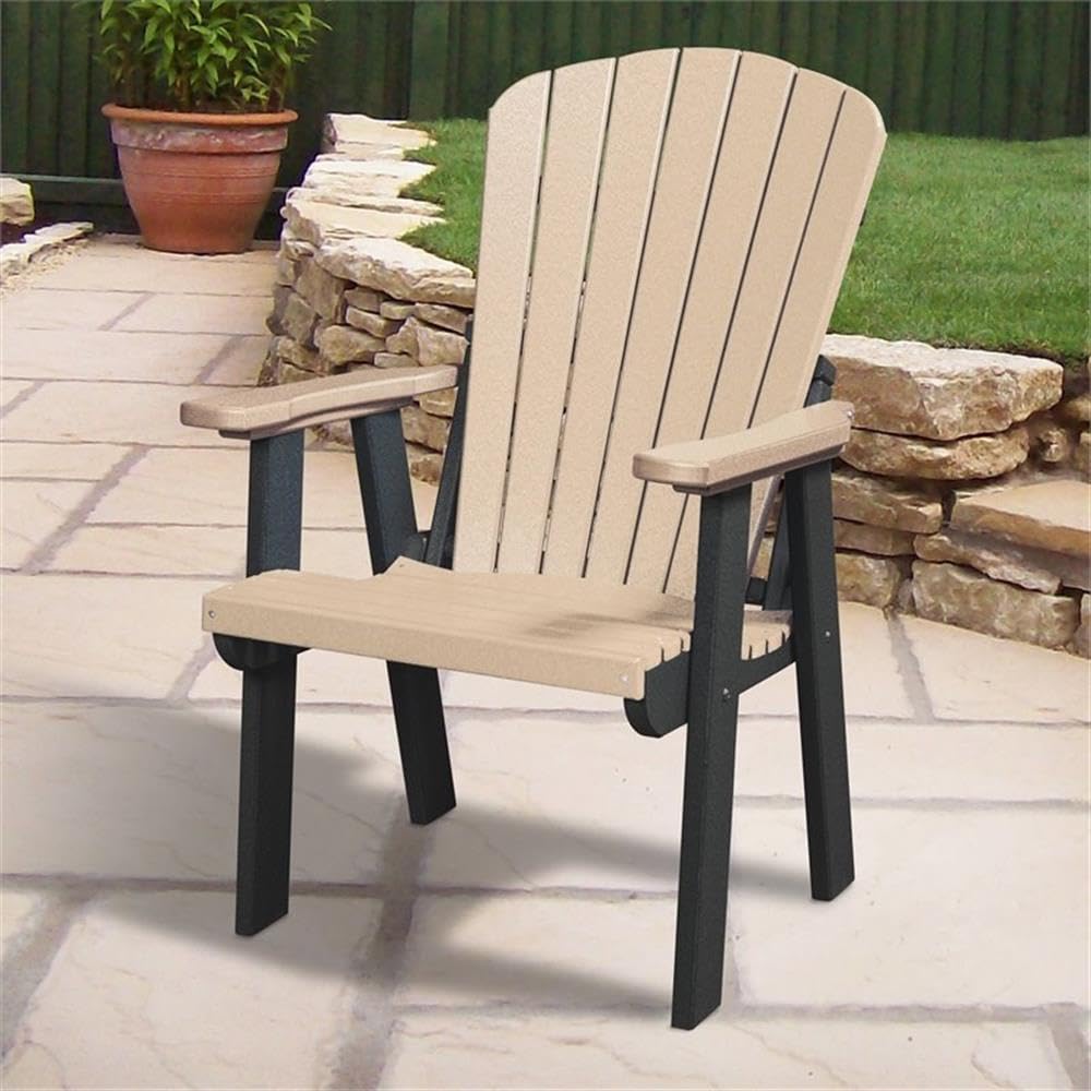 American Furniture Classics 511WWBK Fan Back Chair, Weatherwood and Black