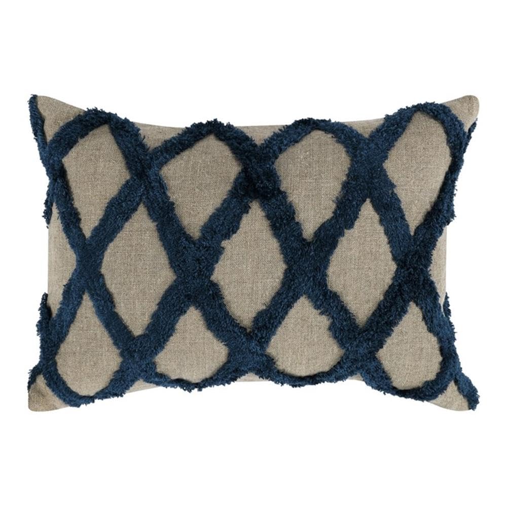 Kosas Home Evangeline 14X20 Transitional Fabric Throw Pillow In Blue/Natural