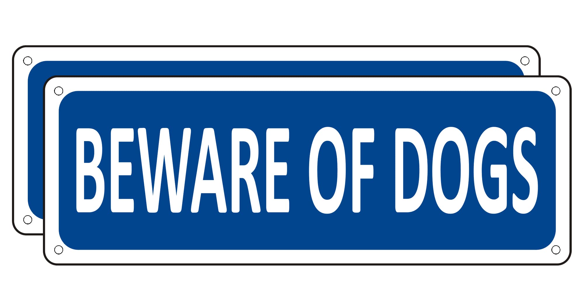Beware Of Dog Signs For Fence, (2 Pack) Metal Dog Beware Signs, 10' X 3.5' Aluminum Dog Warning Sign, Outdoor Dog Gate Sign, R