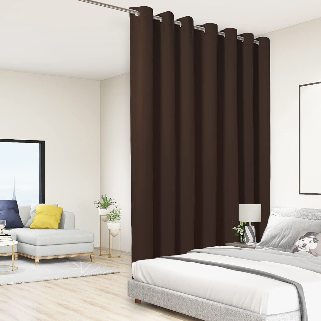 Bonzer Extra Wide Room Divider Curtain Screen Partitions Total Privacy Wall Noise Reducing Blackout Curtains For Living Room, 96