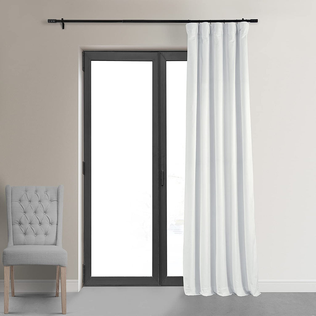 Hpd Half Price Drapes Signature Velvet Thermal Blackout Curtains For Living Room 120 Inch Long (1 Panel) Rod Pocket Insulated Blackout Curtains For Bedroom Window Curtains, 50W X 120L, Primary White