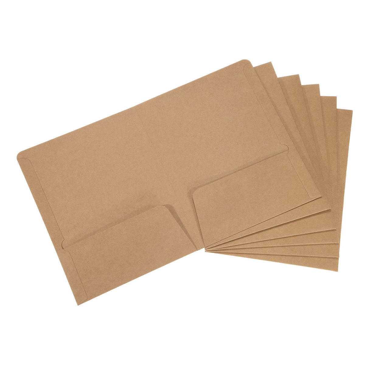 Patikil Two-Pocket Folders, 6 Pack A5 Size Letter Files Portfolio Storage Organizer Folder For Office Business, Brown