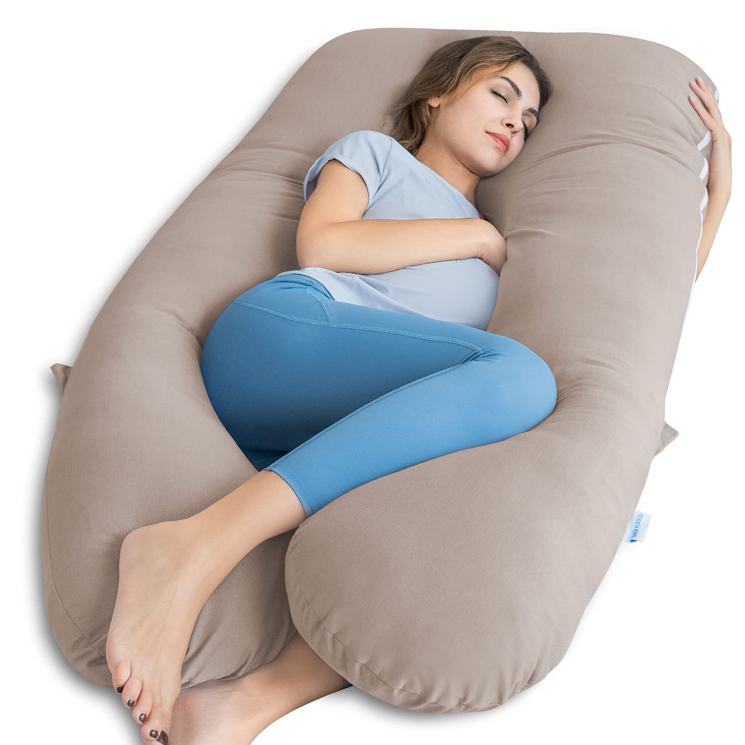 Queen Rose Cooling Pregnancy Pillows, Maternity Pillow For Sleeping, 55In U Shaped Body Pillow For Pregnant Support, With Remova