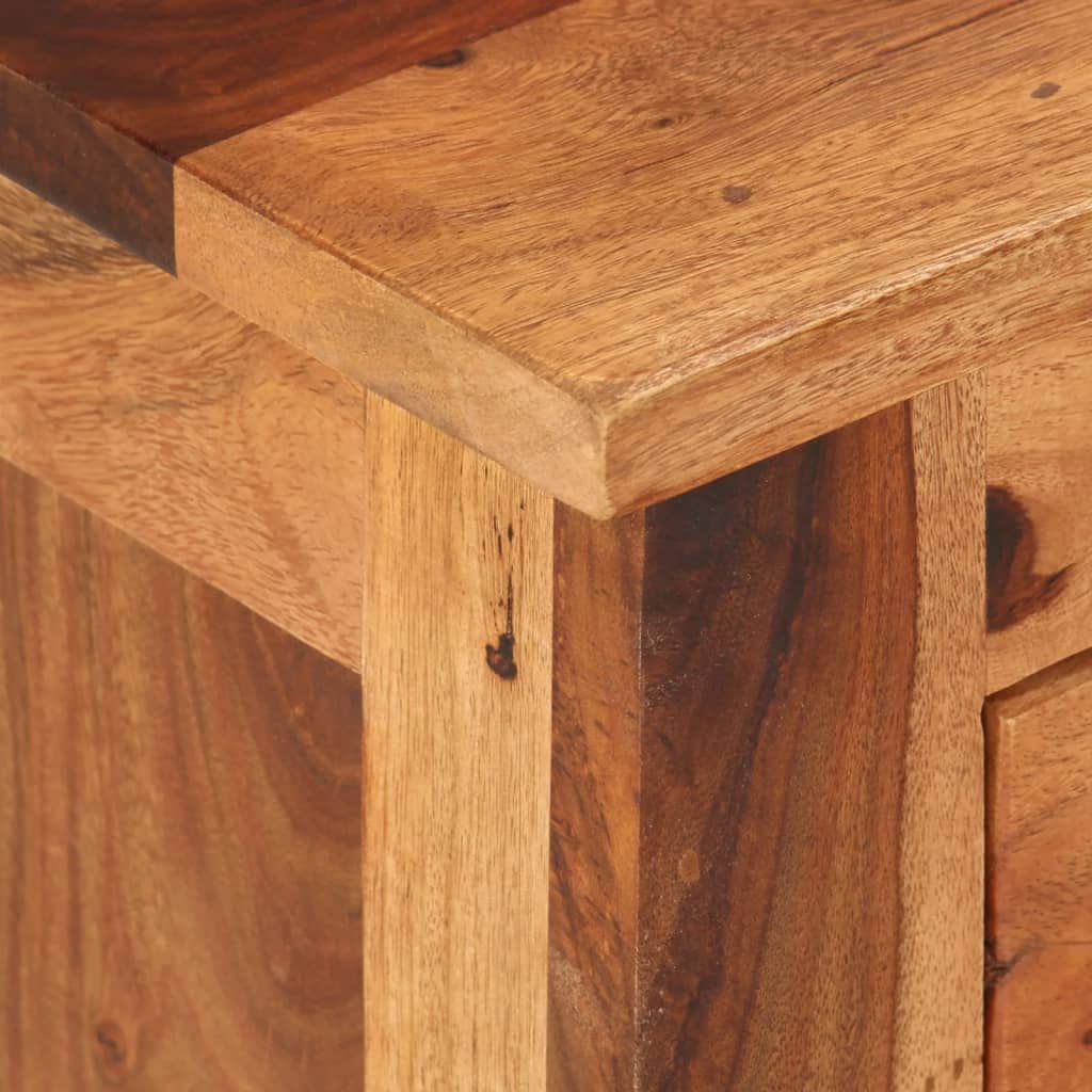 vidaXL Solid Wood TV Stand Sheesham - 43.3&quot;x11.8&quot;x15.7&quot;, Exquisite Craftsmanship, Fully Handmade, Stylish and Functional Design, No Assembly Required, Safety Assured