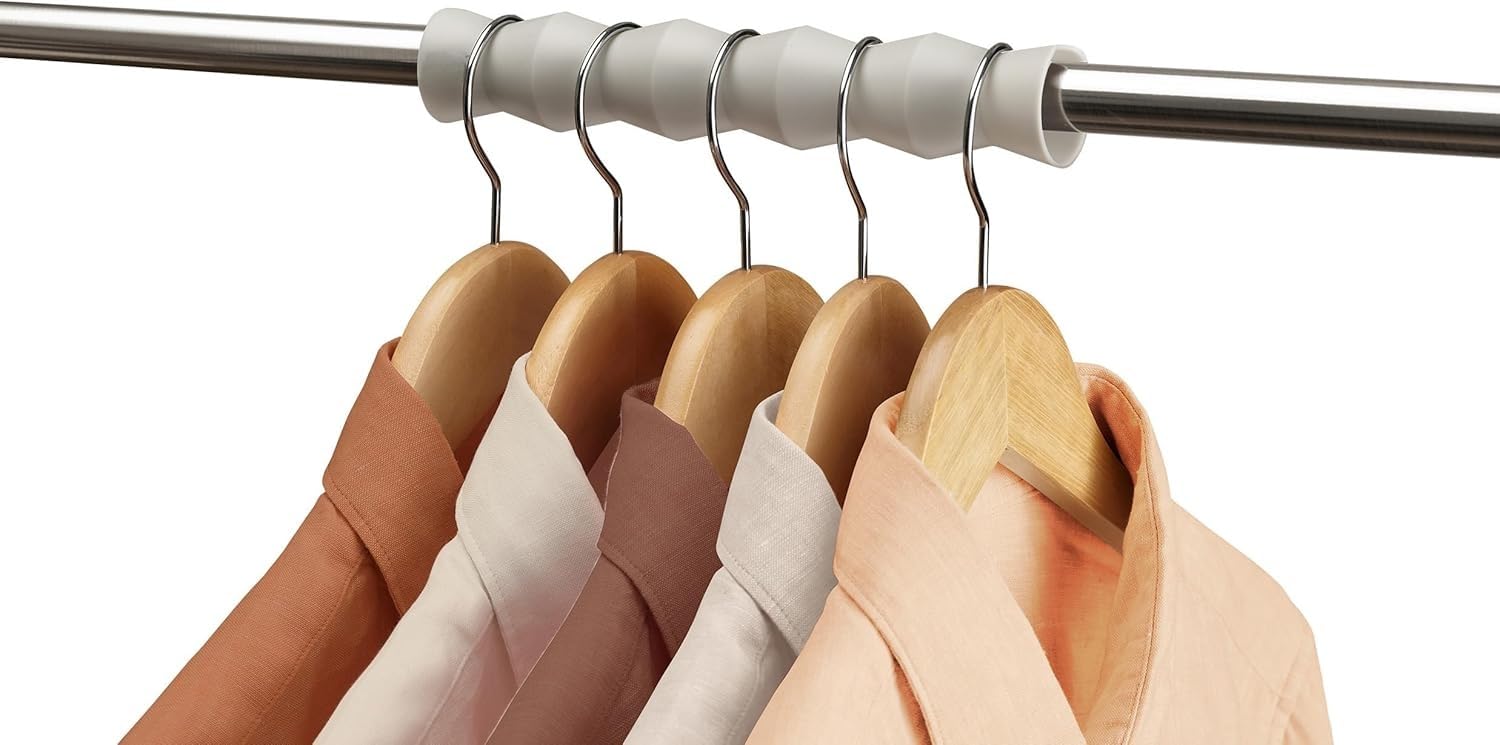 Gion Space Saver Closet Dividers Wooden Hanger For Clothes Rail Hanging, Wardrobe Hanger And Poles Organizer For Coats, Skirts, 