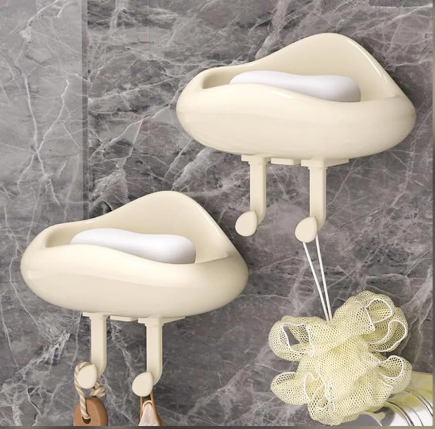 VENJA,Bathroom Soap Holder with Hook  Plastic Hanging Soap Tray for Shower, Wash Basin & Kitchen Sink, Drain Water Design Soap