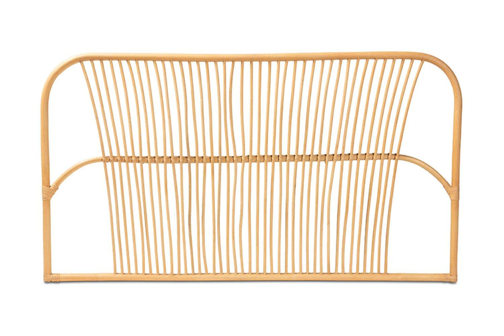 Baxton Studio Laina Modern Bohemian Natural Brown Rattan Queen Size Wall-Mount Headboard