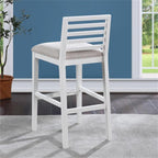 American Woodcrafters Siri White Solid Wood with Gray Fabric Bar Stool