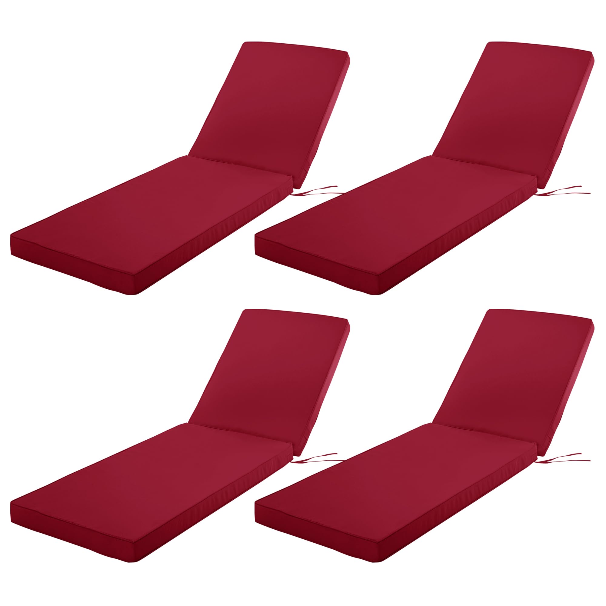 Comcaver Chaise Lounge Cushion Outdoor, Waterproof And Stain-Resistant Lounge Deck Reclining Chair Cushions For Patio Furniture