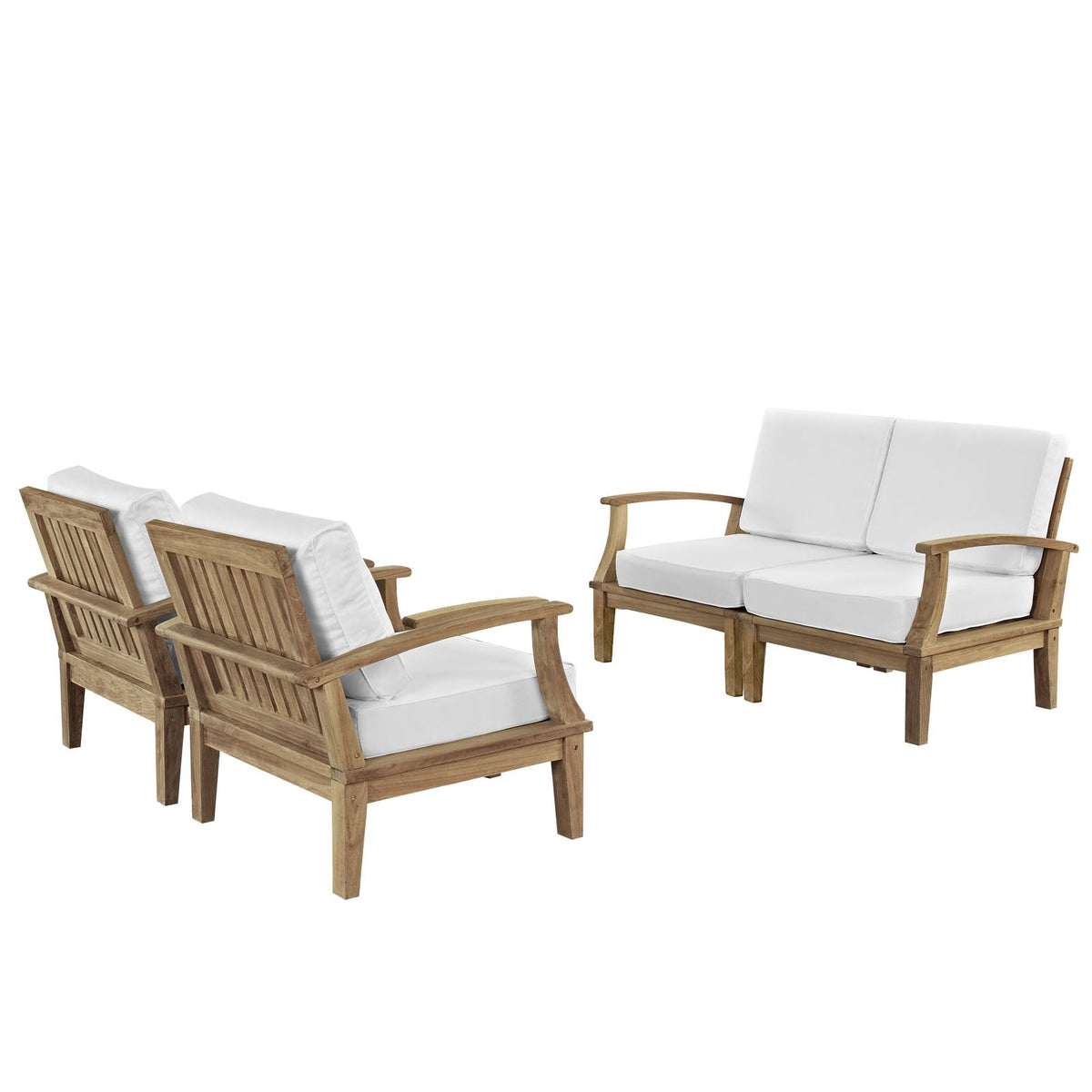 Marina 4 Piece Outdoor Patio Teak Sofa Set