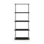 Furinno Turn-N-Tube 5-Tier Multipurpose Shelf / Display Rack / Storage Shelf / Bookshelf, Classic Tubes, Black/Grey