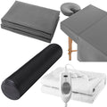 HunnmingRe 5 PCS 73 x 30 Massage Table Warmer with 3 Heat Settings(110v), Microfiber Massage Table Sheets Set Round Bolster Pill