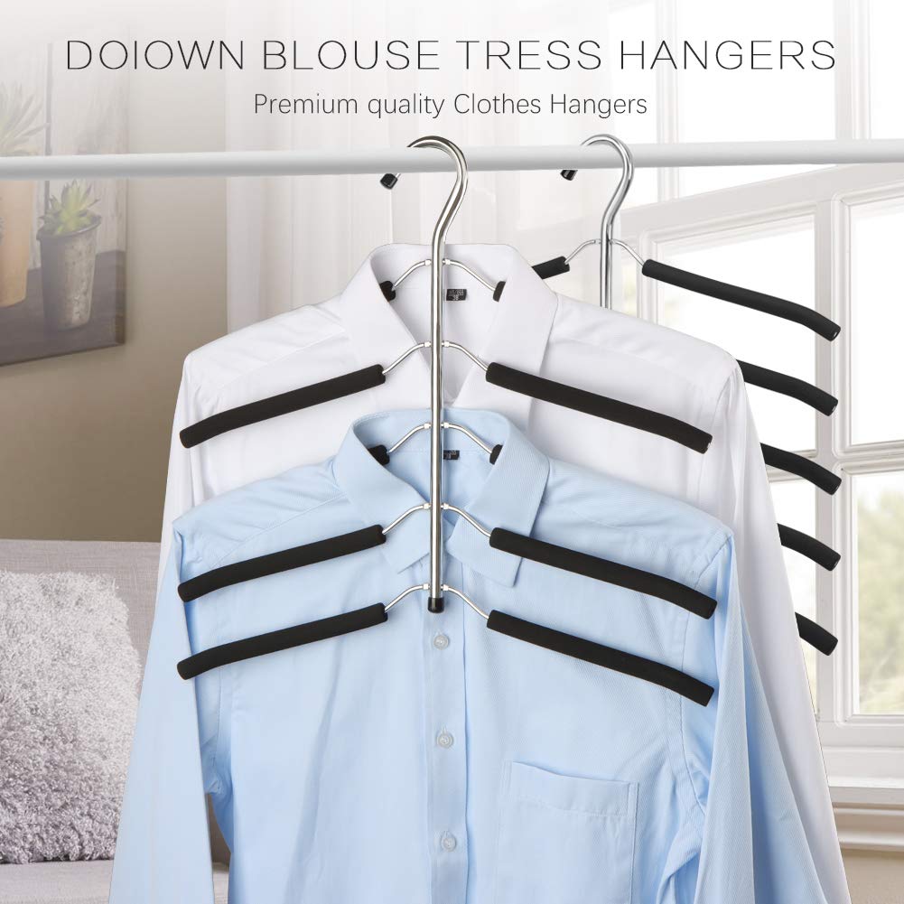 Doiown Blouse Tree Hangers Clothes Hangers Non Slip Space Saving Stainless Steel Shirt Hangers Sweater Hangers Coats Hangers Clo