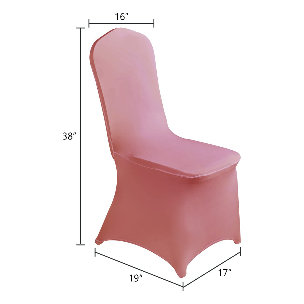 Supero Waterproof Spandex Chair Cover 12Pcs, Stretch Dining Chair Covers, Polyester Outdoor Chair Covers, Protector Stretch Chair Cover For Party Universal, Banquet, Wedding Event, Hotel(Dusty Pink)
