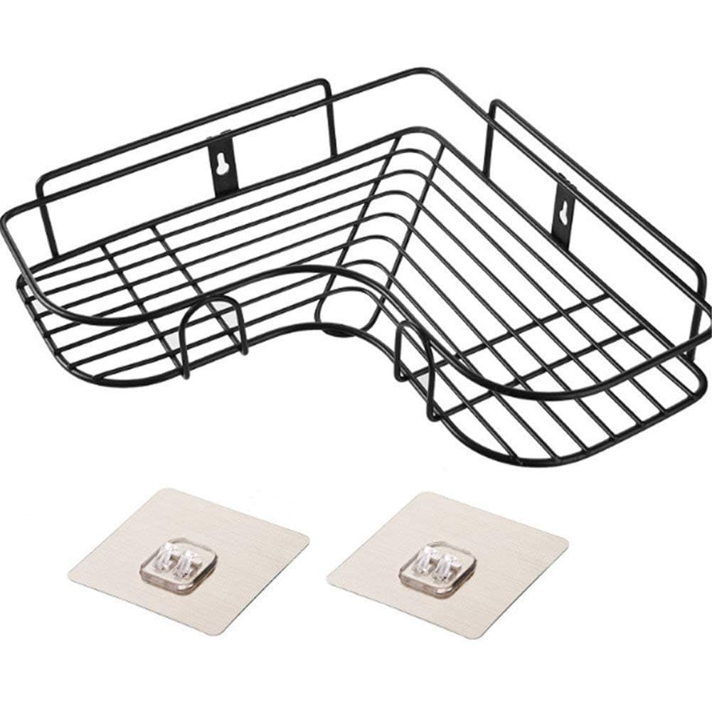 Bathroom Corner Shelf Organizer Without Drill Adhesive Wall Mounted Storage Rack | Quick Drain Wire Base | ToolFree Installatio