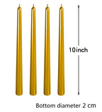 Kemladio 4 Pcs 10 Inch Taper Candles, Burning Unscented Tapered Candles 8 Hrs, Long Candle Sticks,Dinner Candle,Tall Candle Stic