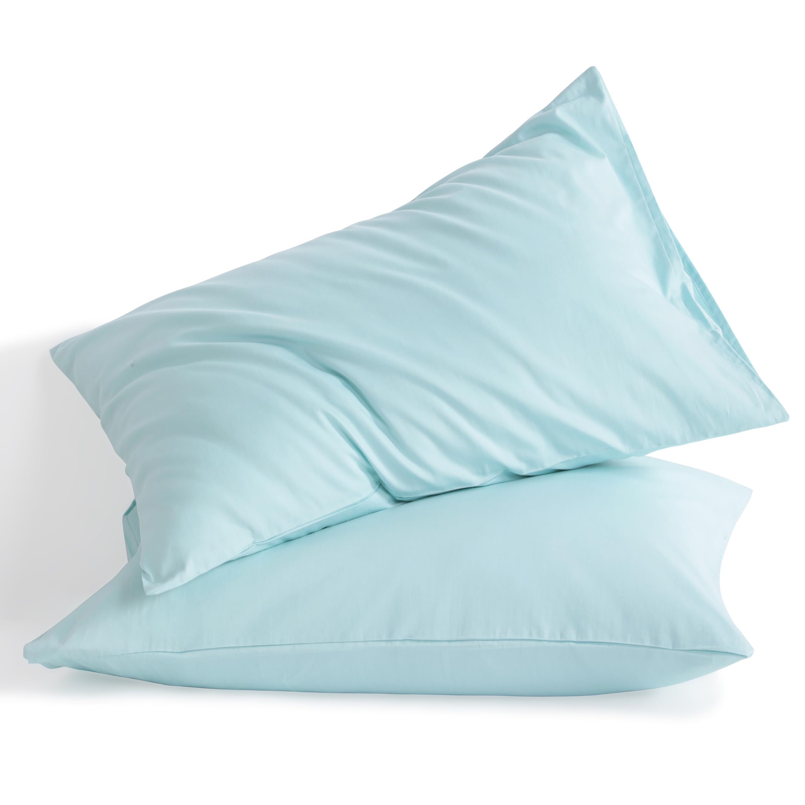 Ntbay Standard Cotton Pillowcases - Envelope Closure 20X26 Pillowcases Set Of 2, Breathable And Soft Bed Pillow Cases, Aqua